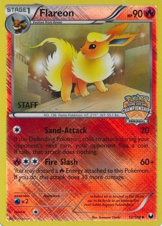 Flareon (12/108) (Regional Championship 2013 Promo Staff) [Black & White: Dark Explorers]